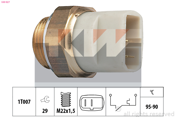 Teplotný spínač ventilátora chladenia KW